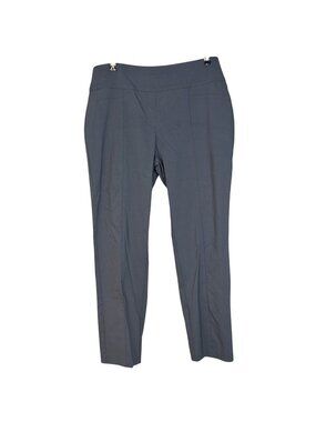 Cooper & Ella Gray Mid Rise Flat Front Straight Ankle Trouser Pants Plus Size 14